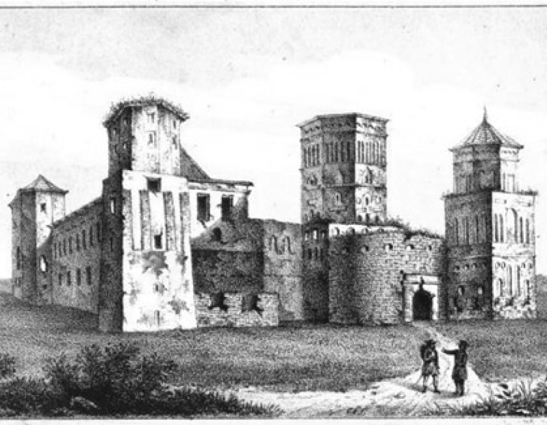 Замок в Мире. Картина К. Русецкого, сер. XIX в.